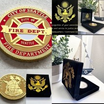 City Of SEATTLE Fire Dept. Challenge Coin Come With Special Velvet Case - £20.53 GBP