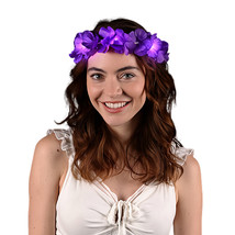 Island Girl Tropical Flower Crown Lei Headband Purple - £18.51 GBP