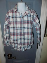 Janie &amp; Jack White W/Multi-Colored Plaid Long Sleeve Shirt Size 5 Boy&#39;s EUC - $25.65