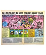 X-Men Adventure Phone Game Print Ad Call-In 2 Page 90s 1991 Marvel Comic... - £18.70 GBP