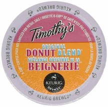Timothy&#39;s Original Donut Blend Coffee 24 to 144 Keurig K cups Pick Any Size - $31.99+