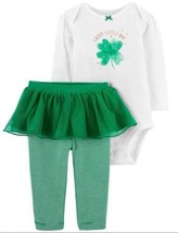 Girls St Patricks Day Carters 2 Pc Lucky Bodysuit &amp; Tutu Leggings Set- 1... - $14.85