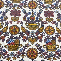 House N Home 1786 Colonial Screen Print Fabric 50x111” Upholstery Bird Floral - £35.51 GBP