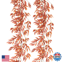 RECUTMS 2 Pcs 5.7Ft Artificial Fall Hanging Willow Leaves Vine Garland Fake - $41.08