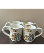 Maxcera Coffee Mugs Set Of 4 Cups New Pumpkins Fall Thanksgiving - £51.10 GBP