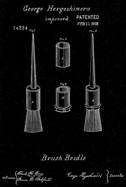 1868 - Brush Bridle - George Hergeshimer - Patent Art Poster - $9.99