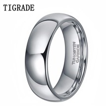TIGRADE 6mm Classic High Polish Real Tungsten Ring Dome Engagement Jewelry Carbi - £18.70 GBP