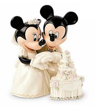 Lenox Disney Minnie&#39;s Dream Wedding Cake Topper Figurine Mickey Mouse Bride NEW - £77.91 GBP