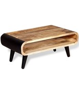 vidaXL Coffee Table Brown and black Solid rough mango wood and iron Medium - $314.80