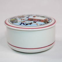 Vintage Villeroy &amp; Boch Laplau Naif Porcelain Christmas Winter Trinket Box Rare - £11.58 GBP