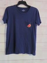 J.Crew T-Shirt Women&#39;s Small Purple Watermelon Pocket Short Sleeve - $8.99