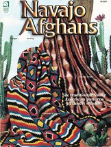 6 Traditional Native American Navajo Desert Shades Afghan Crochet Patterns - $13.99