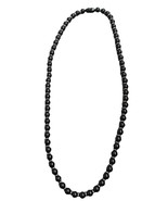 Vintage Black Beads and Gold Necklace Costume Jewelry Granny - $19.38 CAD