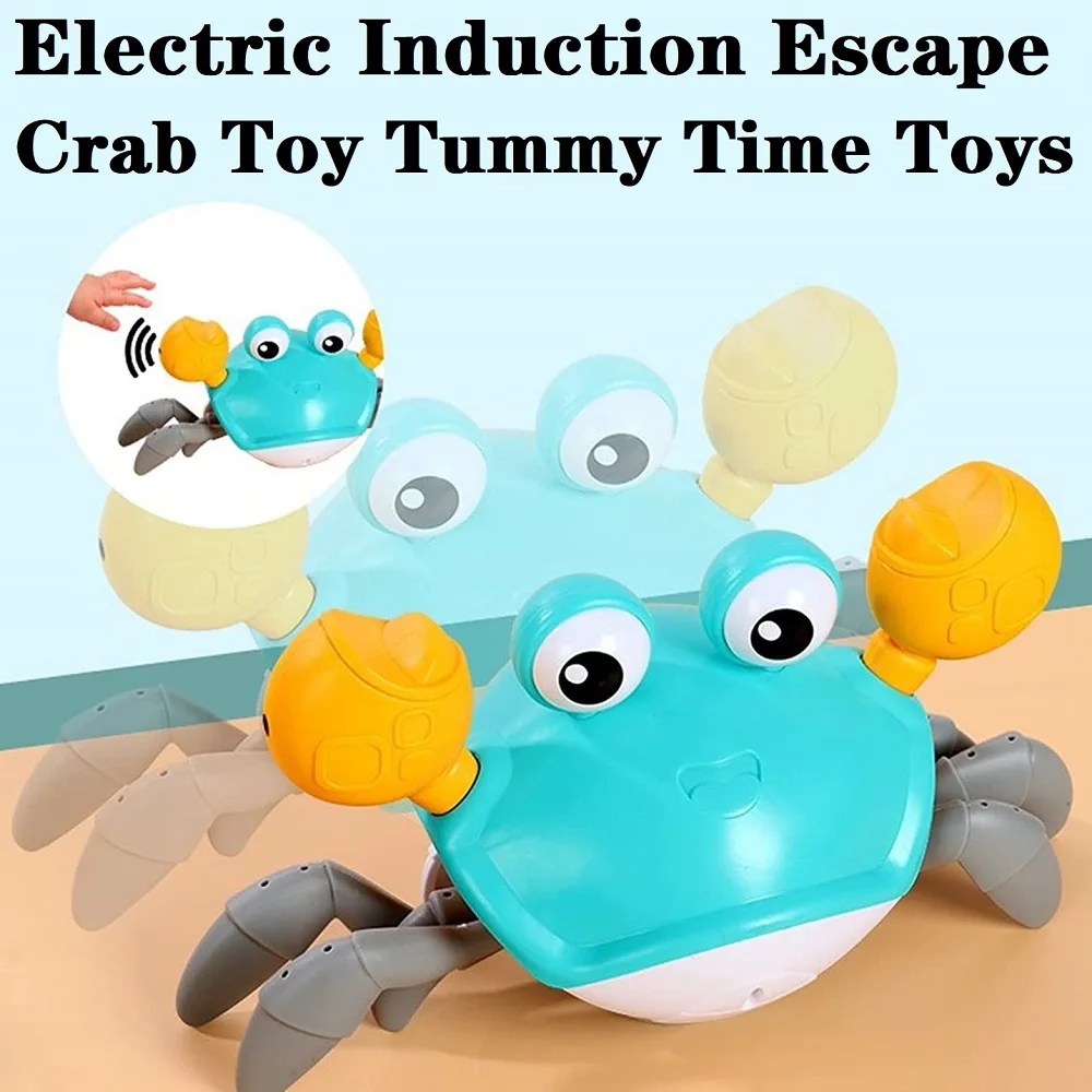 Electric Crab Dancing Crab Toy Baby Tummy Time Moving Toys Run Away Rechargeable - £16.69 GBP+
