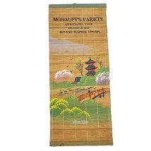 Vintage Bamboo Advertising Wall Scroll Asian Scene Mohaupt’s Grand Rapid... - £32.32 GBP