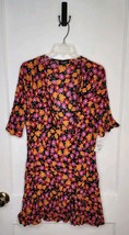 NWT ZARA Accesories  Floral CROSSOVER WRAP DRESS Ruffle Size Large - $26.18