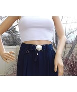 Elasticated Textured Belt by HIGH by Claire Campbell, size XS, navy color - $29.21