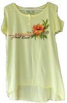 Hard Rock Café Tampa Shirt Womens MEDIUM Quarter Sleeve Top Hibiscus Citrus - £16.27 GBP