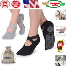 Cushioned Non-Slip Yoga Socks with Stylish Design for Women – One Size F... - $34.40 CAD