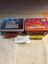 2 Vintage Mini Lunch Box Tin Advertising Tootsie Pops Miniatures With Ha... - $15.84