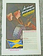 Vintage 1937 Goodyear Tires Color Print Ad - $9.98