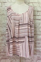 Anthology Womens Sleeveless Striped Blouse Top Size 28 Pink NEW - $11.20