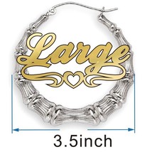 Fashion Personalized Hip-hop Bamboo Earrings Big Charming Name Custom Statement  - £17.59 GBP