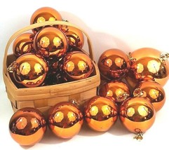 Holiday Golden Orange Christmas Ornaments Balls Set Of 21 For Tree Arran... - $14.95