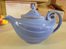 Vintage Tea Pot Blue Steep Hall Aladdin Made in USA Collectible Cute - £47.06 GBP