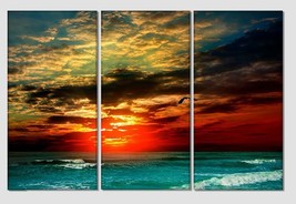 Fine Dawn on Island Bali Large Ocean Canvas Print Bali Wall Art Bali Photo Bali  - £39.16 GBP