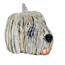 Slavic Treasures Old English Sheepdog Blown Glass Ornament Poland Hard to Find - £51.40 GBP