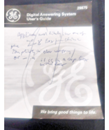 user's guide for a GE digital answering system - $1.46