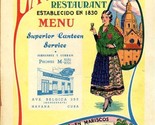 La Zaragozana Restaurant Menu Ave Belgica 355 Havana Cuba Oldest in Amer... - £388.99 GBP