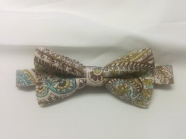 PAISLEY BOWTIE or HANKY All Sizes Pocket Square, Bowtie-Brown, tan, aqua... - $211.31 MXN