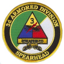 ARMY 3RD ARMORED SPEARHEAD DIVISION  4&quot; EMBROIDERED MILITARY  PATCH - £22.74 GBP
