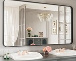 Loaao Wall-Mounted Black Metal Framed Bathroom Mirror, 55 X 30 Inch Oval - $259.92