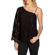 NWT Womens Size Large Nordstrom 1.STATE Black One-Shoulder Lace Blouse - £22.47 GBP