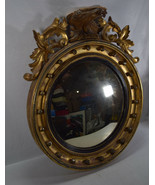 Gilt Wood Convex Mirror Pearched Eagle Federalist - £927.90 GBP