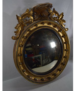 Gilt Wood Convex Mirror Pearched Eagle Federalist - $1,621.15 CAD