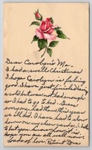 Handmade Hand-cut Die-cut Applique Sweet Rose Flower Randolph MA Postcard C24 - £6.25 GBP