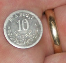 1880 HoA 10 CENTAVOS MEXICO MEXICAN 2 REPUBLIC HERMOSILLO MINT COIN RARE... - $158.02