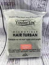 Youler Tex microfiber Hair Turban 2pack 10x26&quot; Ultra Light Weight Grey - £9.64 GBP