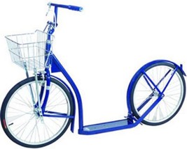 16&quot; AMISH KICK SCOOTER ~ BLUE Foot Bike w/ Basket &amp; Brakes MADE in the USA - $329.97