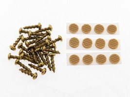 25 Pk #8 Bright Brass Screws Bumpers 1/8" x 5/8" Self Tapping Phillips Pan Head - £7.31 GBP