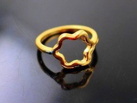 Birthday Day Anniversary Gift Handmade Design Authentic 18K Yellow Gold Ring - £623.48 GBP