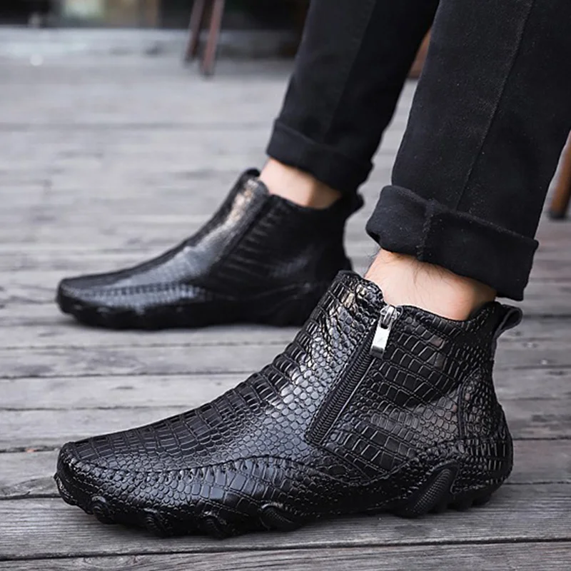 Leather shoes men chelsea boots autumn early winter ankle boots casual cow leather male thumb200