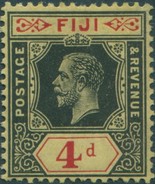 Fiji 1912 SG131 4d black and red/yellow KGV die I MNH - $17.61