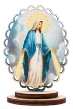 Our Lady of Grace  Scalloped 3.5&quot;  Wood Image, New #AB-298-R2 - $9.76 CAD