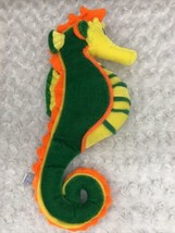 Vintage BJ Toy Co. Colorful Seahorse Plush Orange Green Yellow - £6.28 GBP