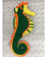 Vintage BJ Toy Co. Colorful Seahorse Plush Orange Green Yellow - £6.33 GBP